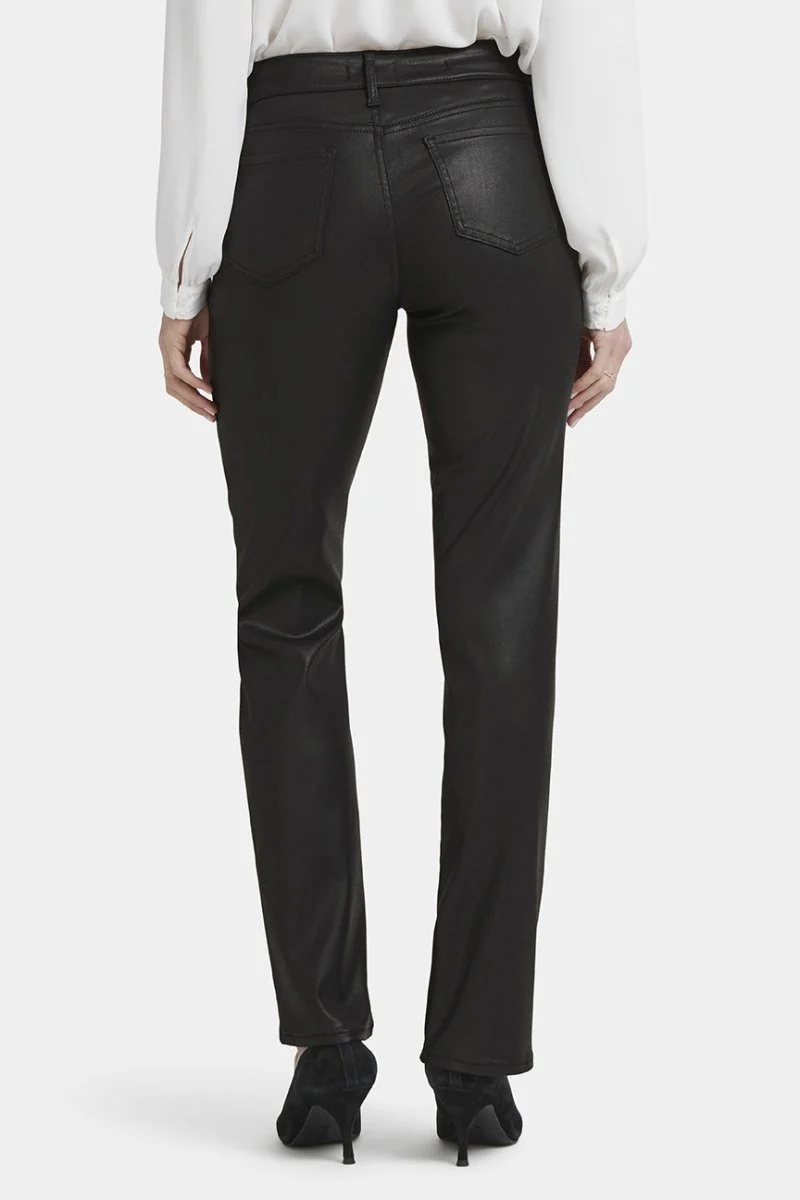 Coated Marilyn Straight Jeans | Black Coated