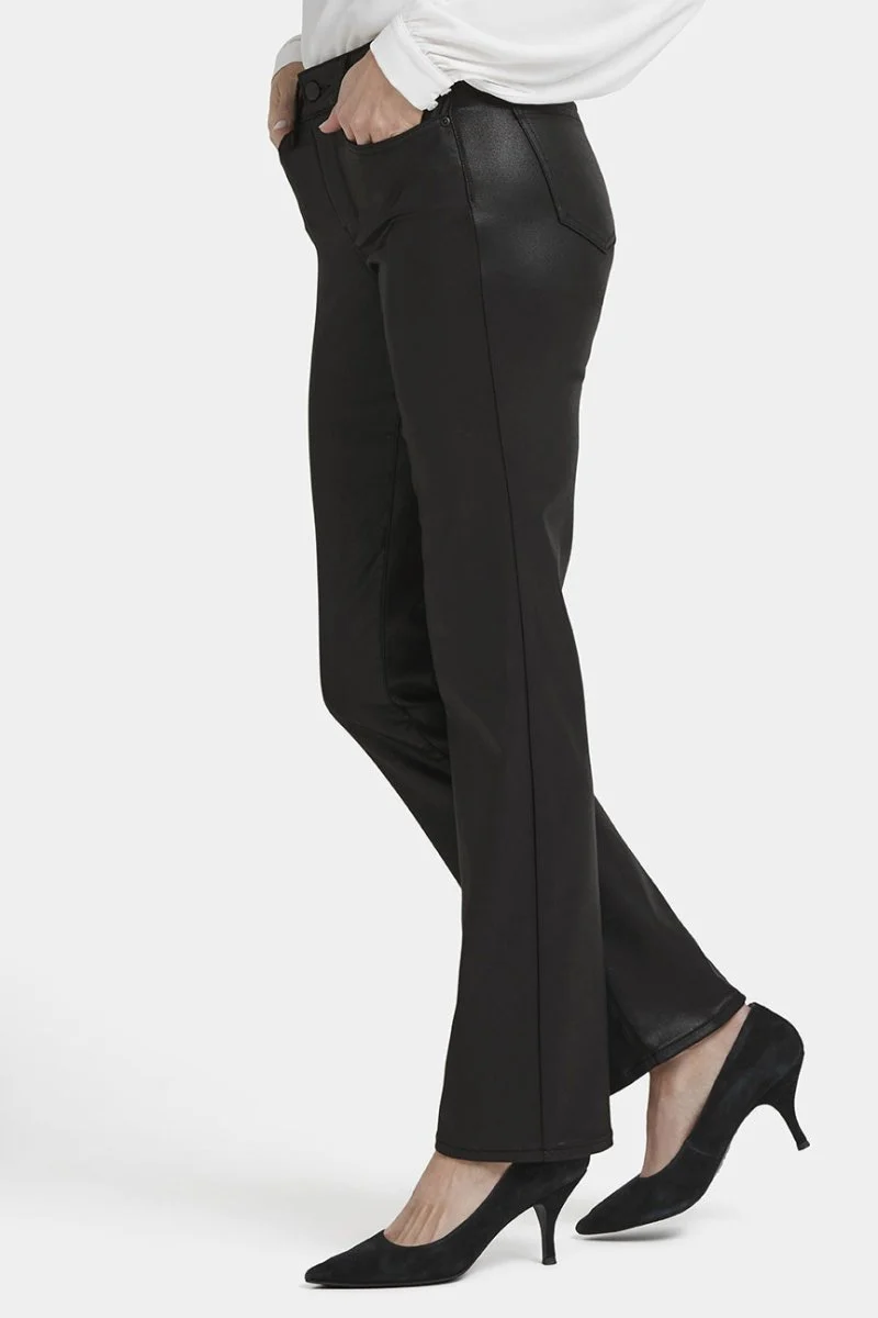 Coated Marilyn Straight Jeans | Black Coated
