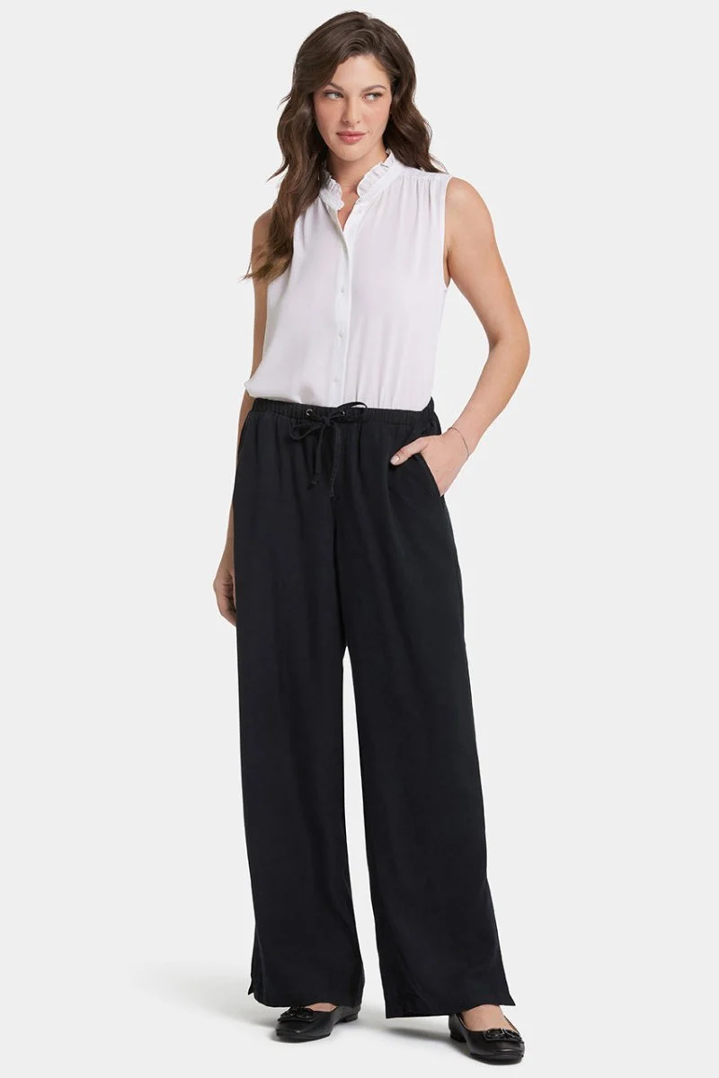 Jayne Wide Leg Pull-On Hosen | Overdye Black