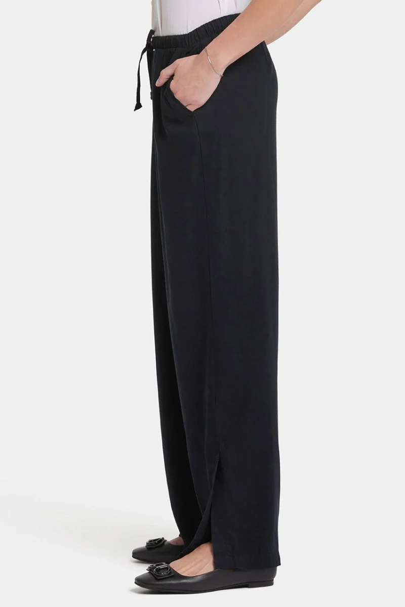 Jayne Wide Leg Pull-On Hosen | Overdye Black
