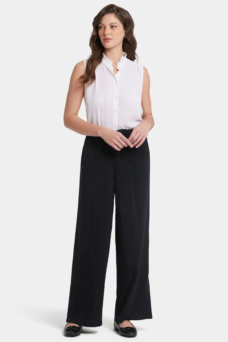 Jayne Wide Leg Pull-On Hosen | Overdye Black