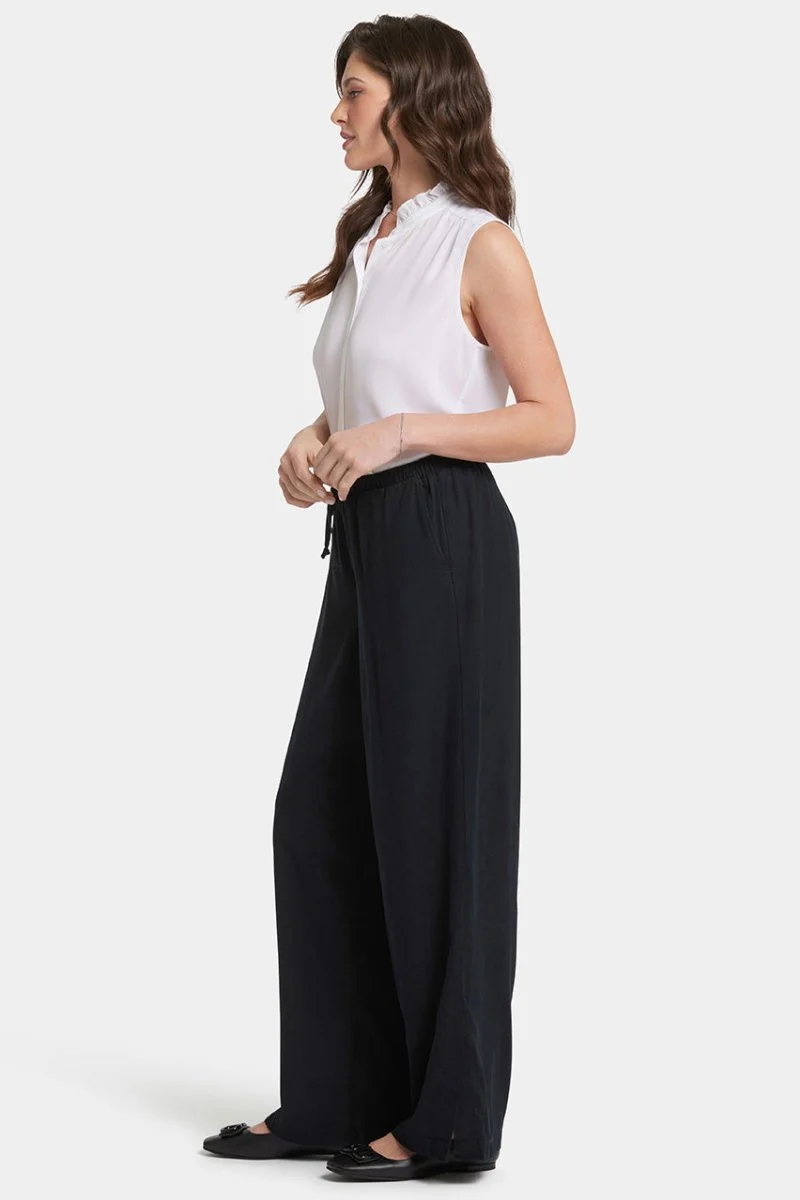 Jayne Wide Leg Pull-On Hosen | Overdye Black