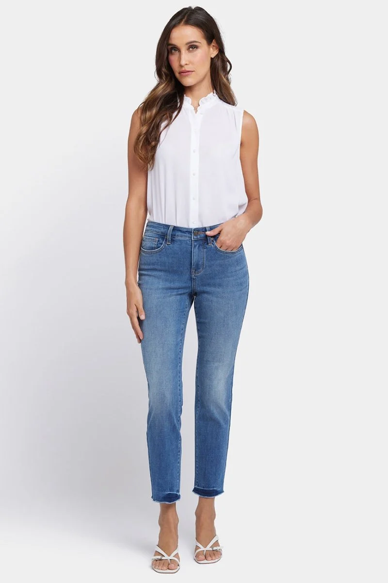 Sheri Slim Ankle Jeans mit ausgefransten Säumen | Bilbao Crest