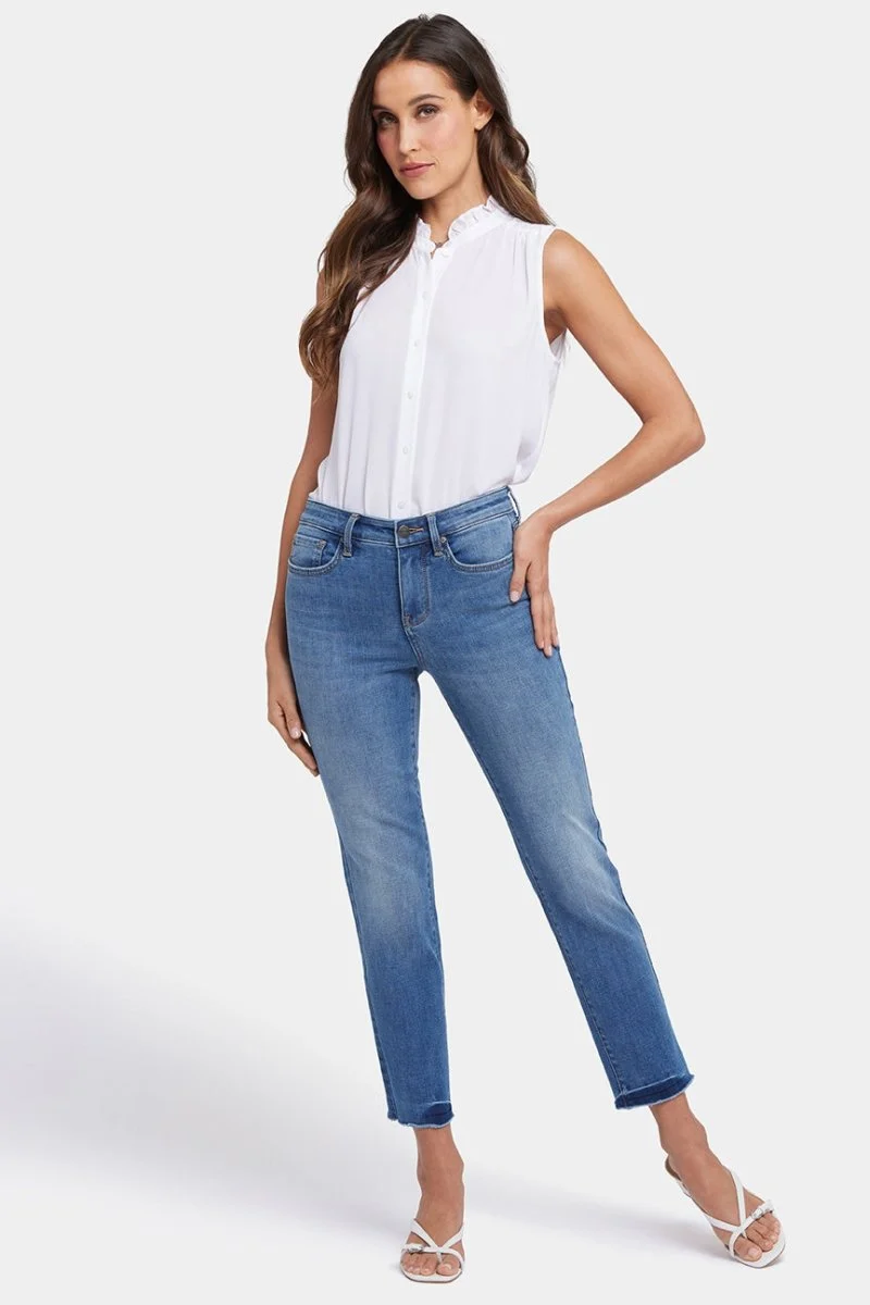 Sheri Slim Ankle Jeans mit ausgefransten Säumen | Bilbao Crest