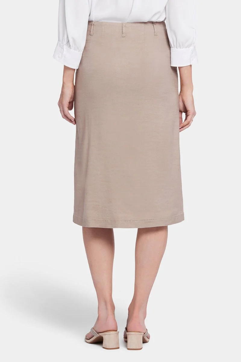 Marilyn A-Line Skirt Braun Stretch-Leinen | Saddlewood