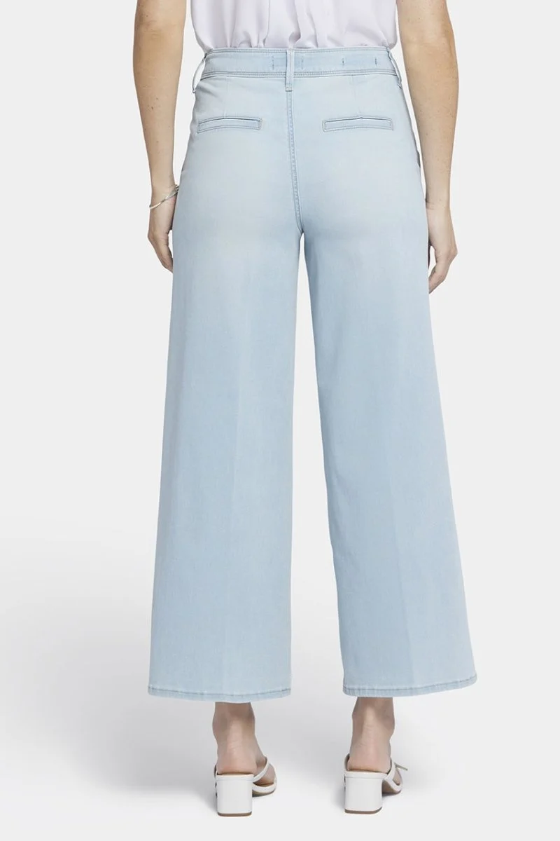 High Rise Mona Wide Leg Ankle Jeans Hellblau Premium Denim | Oceanfront