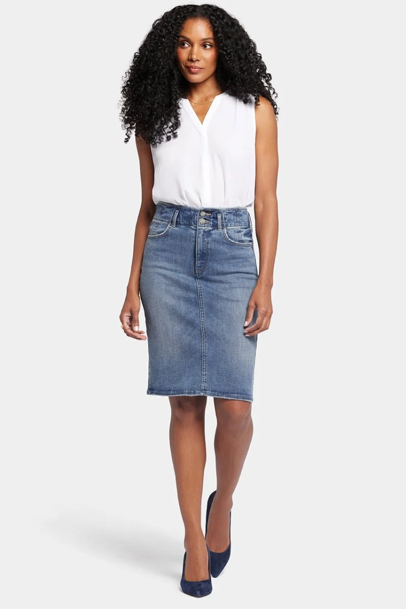 High Waist Skirt Mittelblau Premium Denim | Rockie