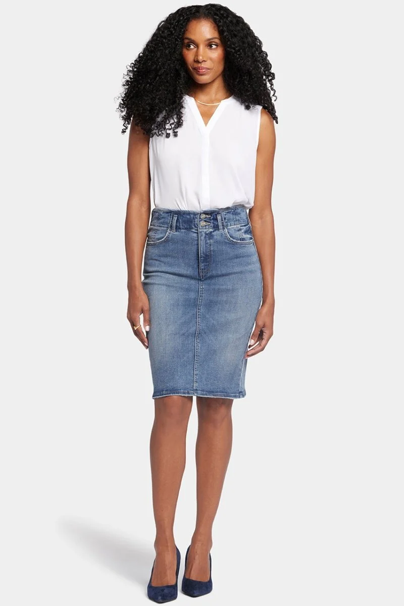 High Waist Skirt Mittelblau Premium Denim | Rockie