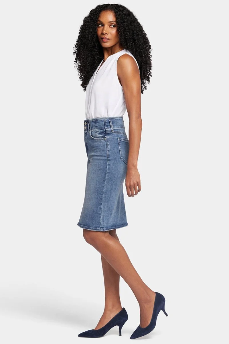 High Waist Skirt Mittelblau Premium Denim | Rockie