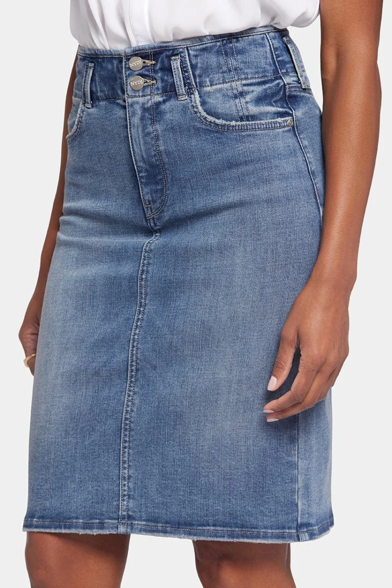 High Waist Skirt Mittelblau Premium Denim | Rockie
