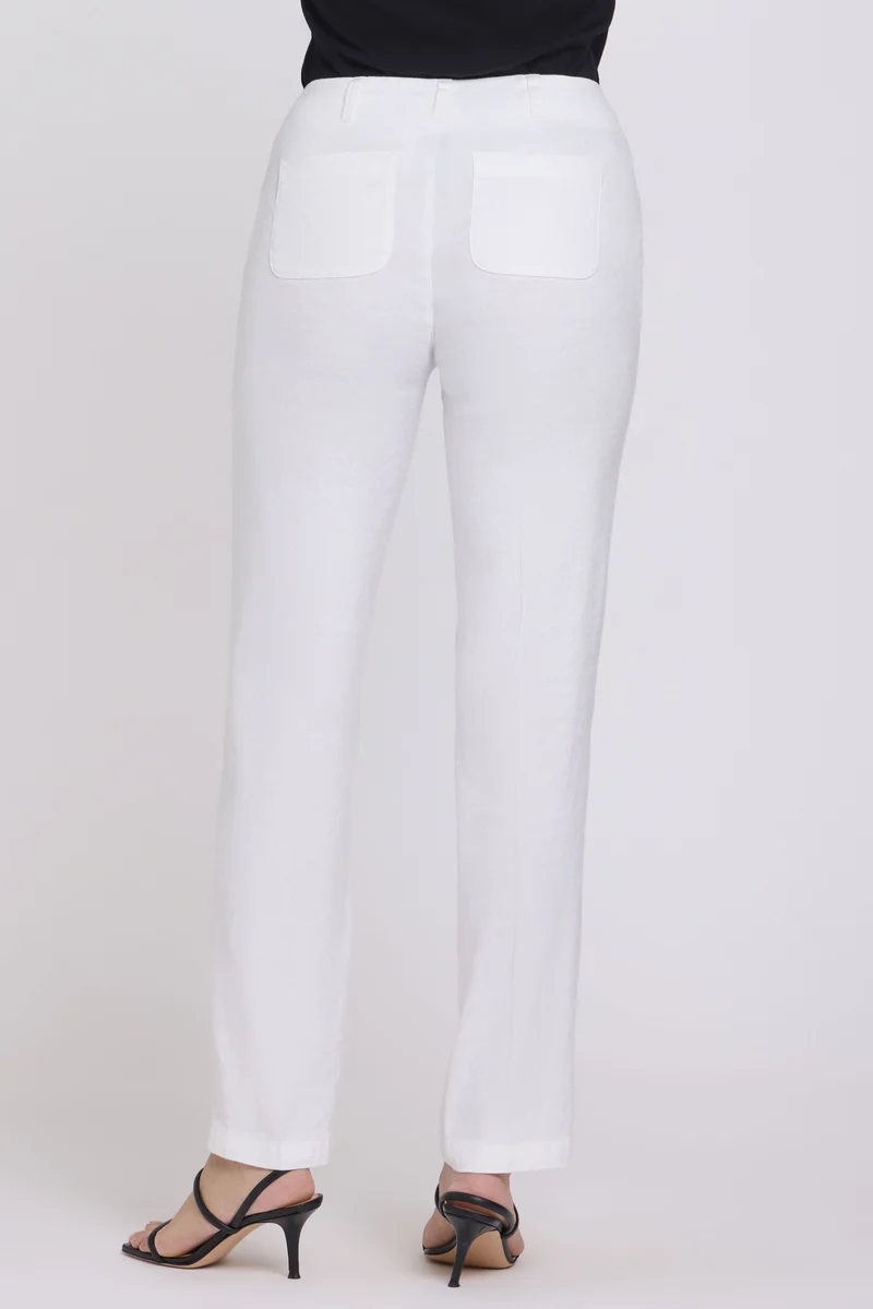 Marilyn Straight Hosen aus Stretchleinen | Optic White