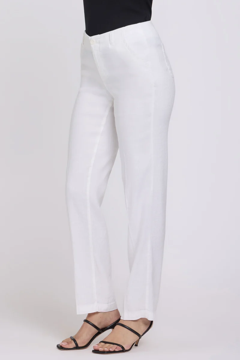 Marilyn Straight Hosen aus Stretchleinen | Optic White