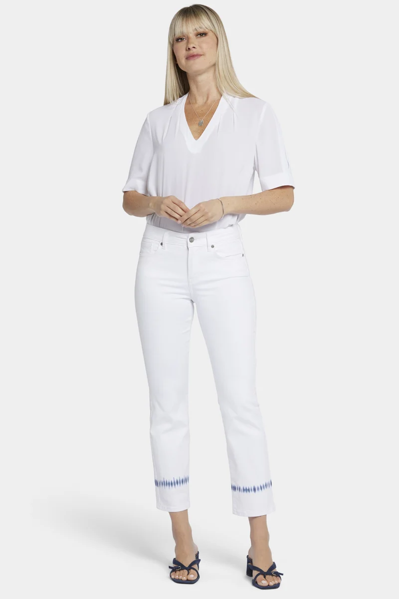 Marilyn Straight Ankle Jeans Weiß Tie Dye Farbiger Denim | Wave Tie Dye