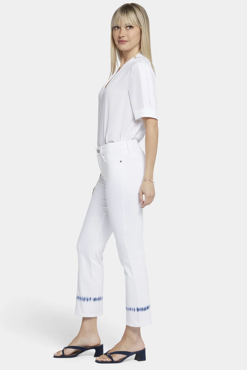 Marilyn Straight Ankle Jeans Weiß Tie Dye Farbiger Denim | Wave Tie Dye