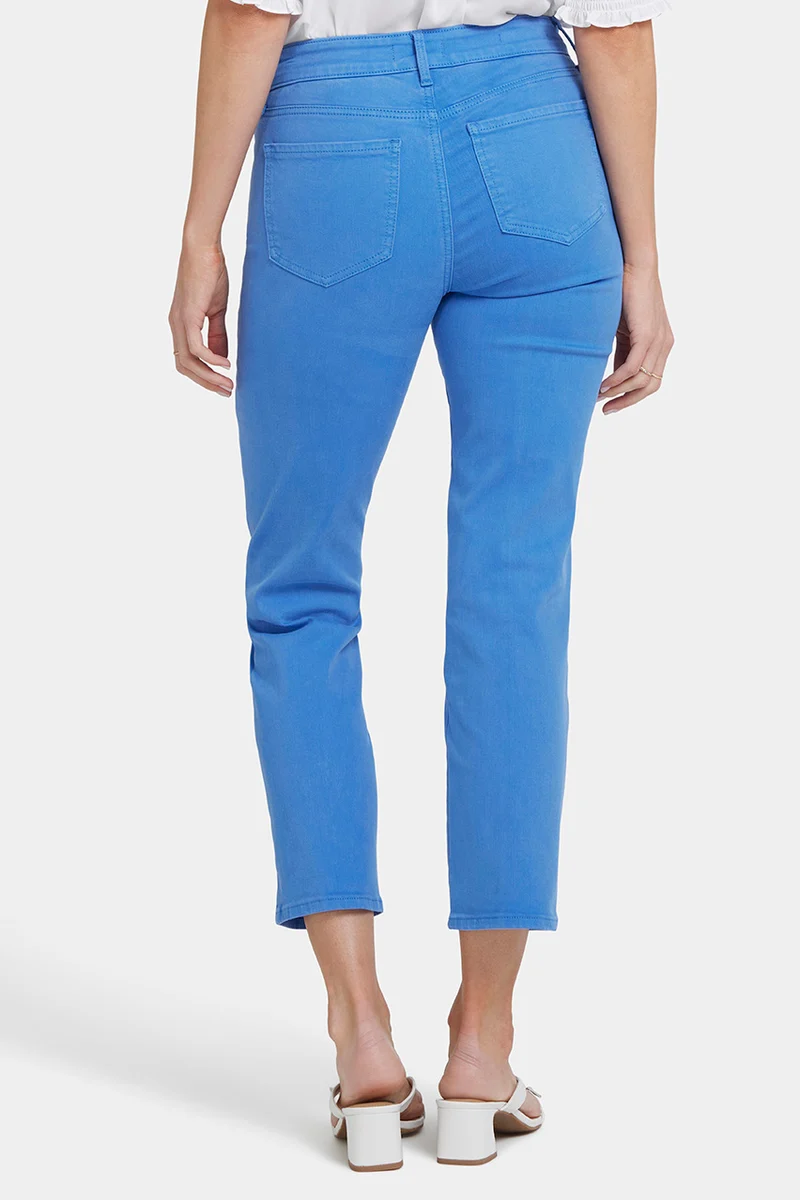 Marilyn Straight Ankle Jeans Blau Farbiger Denim | Greek sea