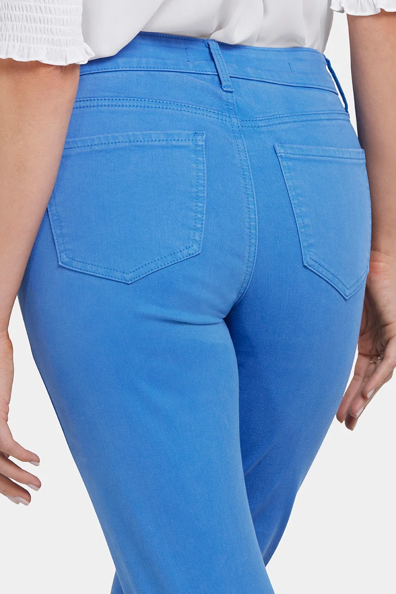 Marilyn Straight Ankle Jeans Blau Farbiger Denim | Greek sea