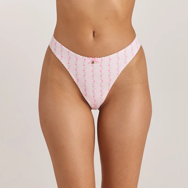 Cotton Kisses Strings (3er-Pack) - Rosa-Druck