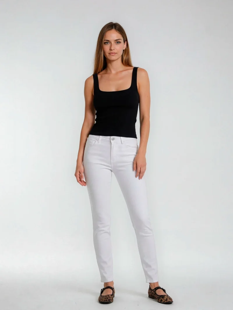 SOPO-PADDOCK'S - PAT, Slim Fit, High-Waist, White