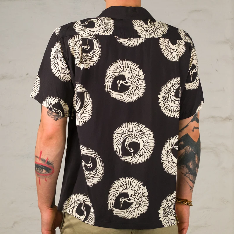 "Oriental Border" Hawaiihemd Schwarz