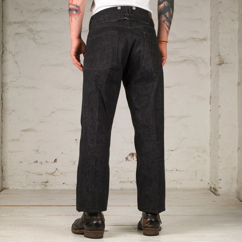 Beltless Waist Jeans Trousers "990" Black