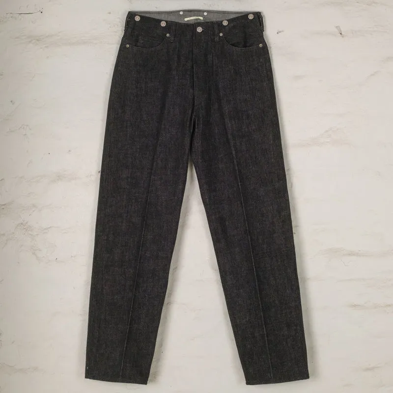 Beltless Waist Jeans Trousers "990" Black