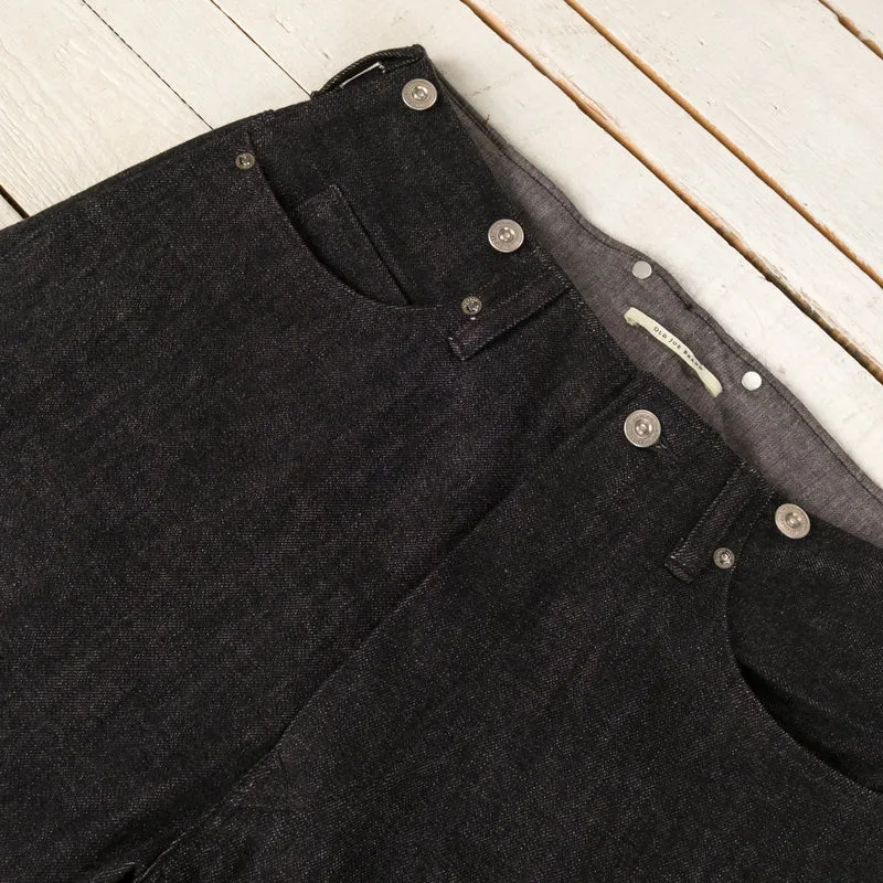 Beltless Waist Jeans Trousers "990" Black
