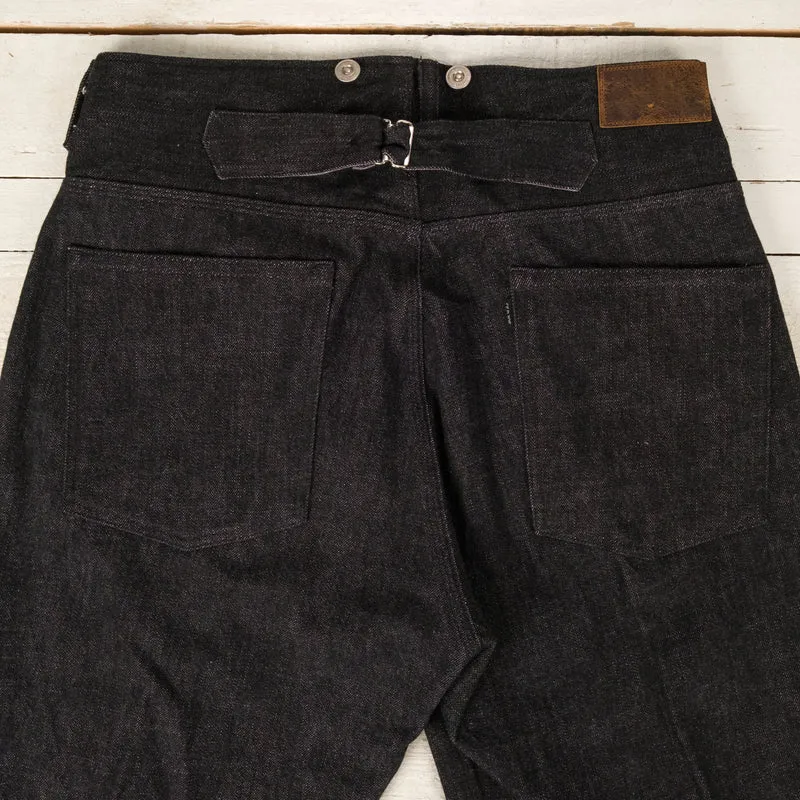 Beltless Waist Jeans Trousers "990" Black