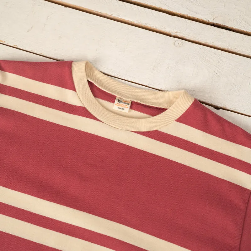 Short Sleeve Striped T-Shirt Salmon
