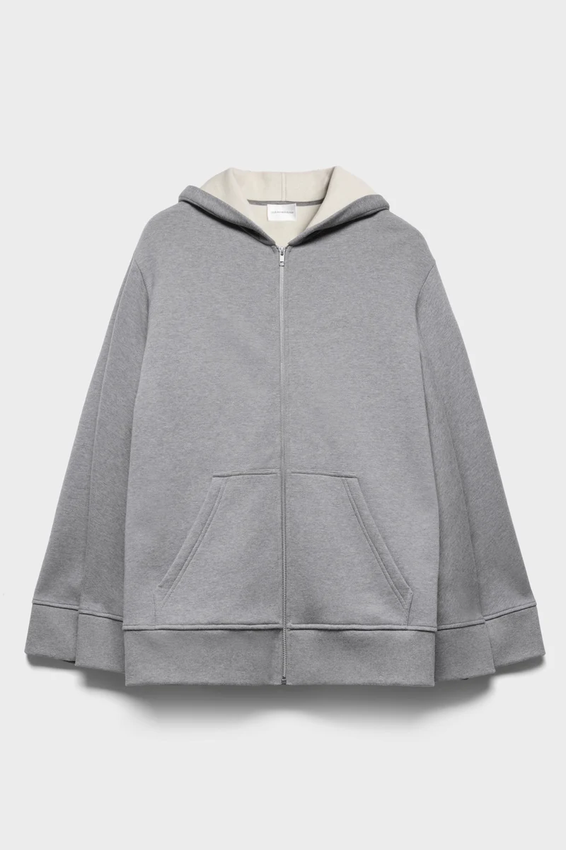 OVERSIZE ZIP HOODIE in Ash