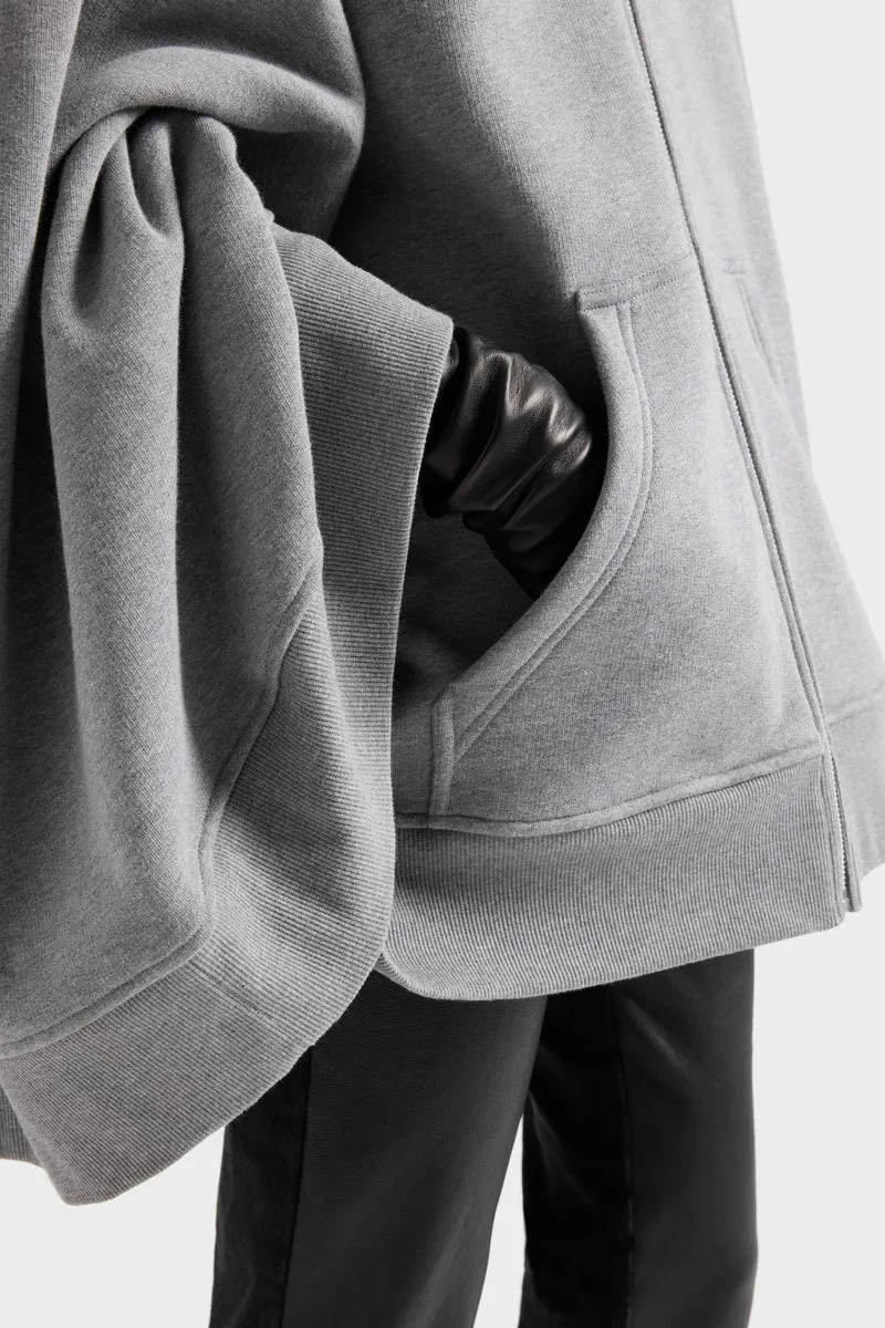 OVERSIZE ZIP HOODIE in Ash