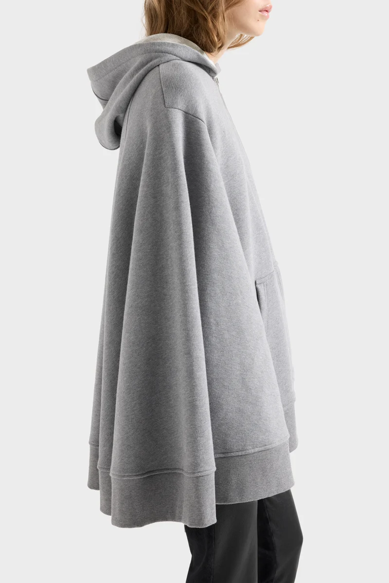 OVERSIZE ZIP HOODIE in Ash