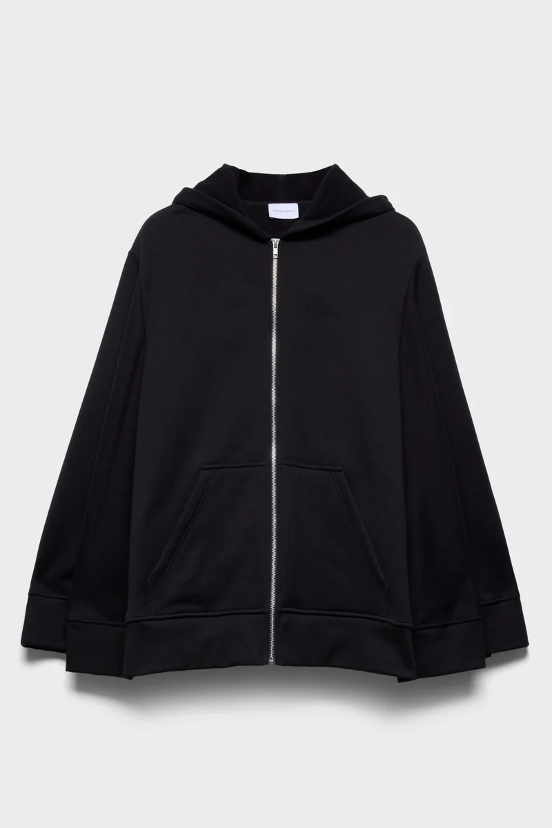 OVERSIZE ZIP HOODIE in Black