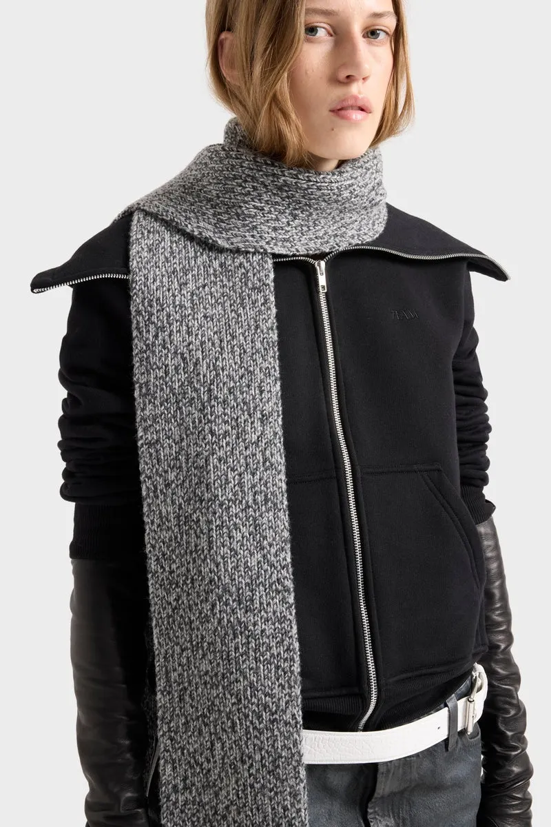 HIGH NECK ZIP HOODIE in Black