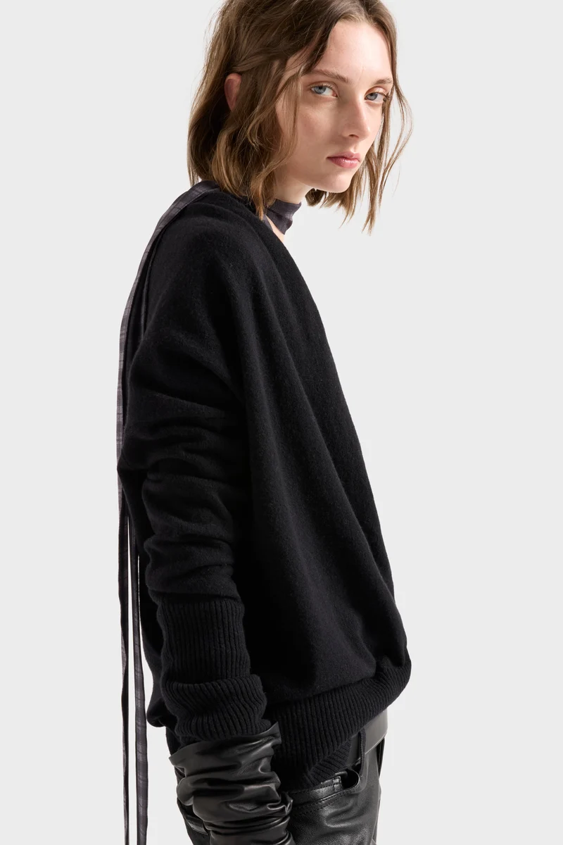 WRAP V-NECK SWEATER in Wool Eclipse