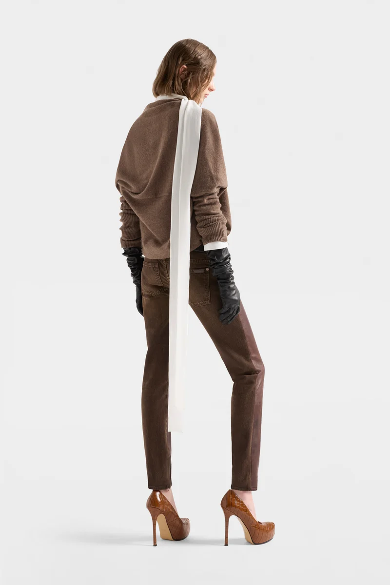 WRAP V-NECK SWEATER in Wool Seashell