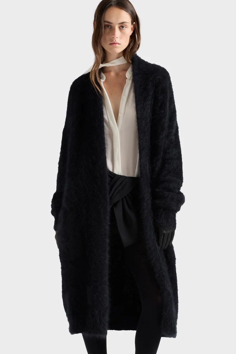FUZZY ROBE CARDIGAN in Alpaca Blend Sable