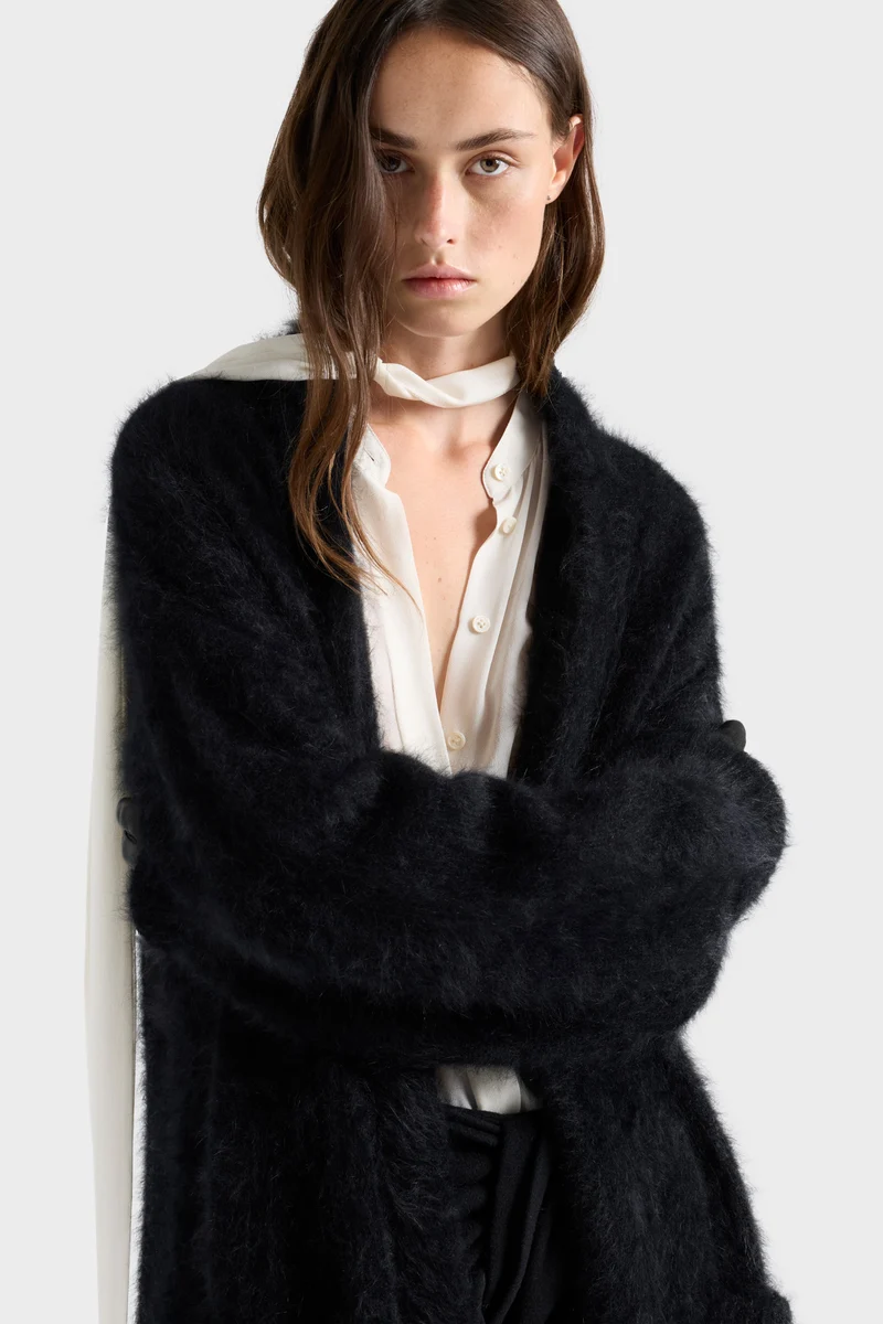 FUZZY ROBE CARDIGAN in Alpaca Blend Sable