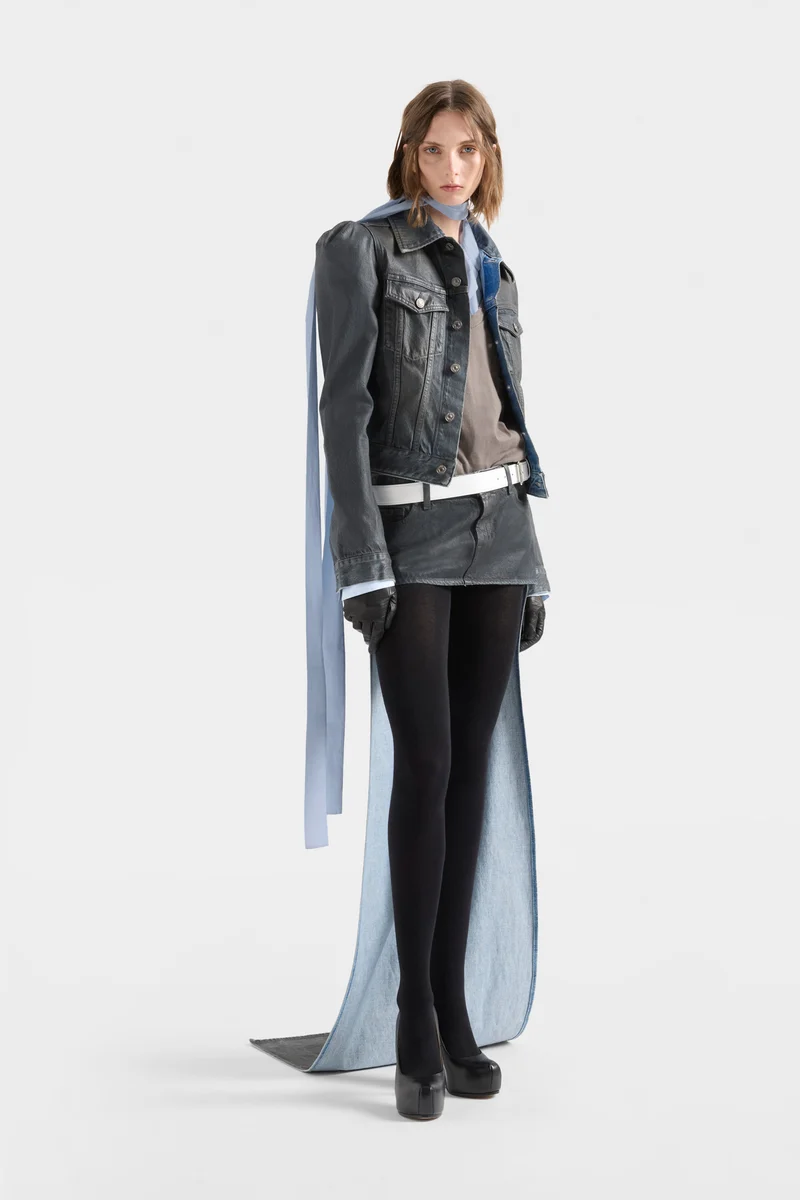 LONG SLEEVE BOW SHIRT in Poplin Sky Blue