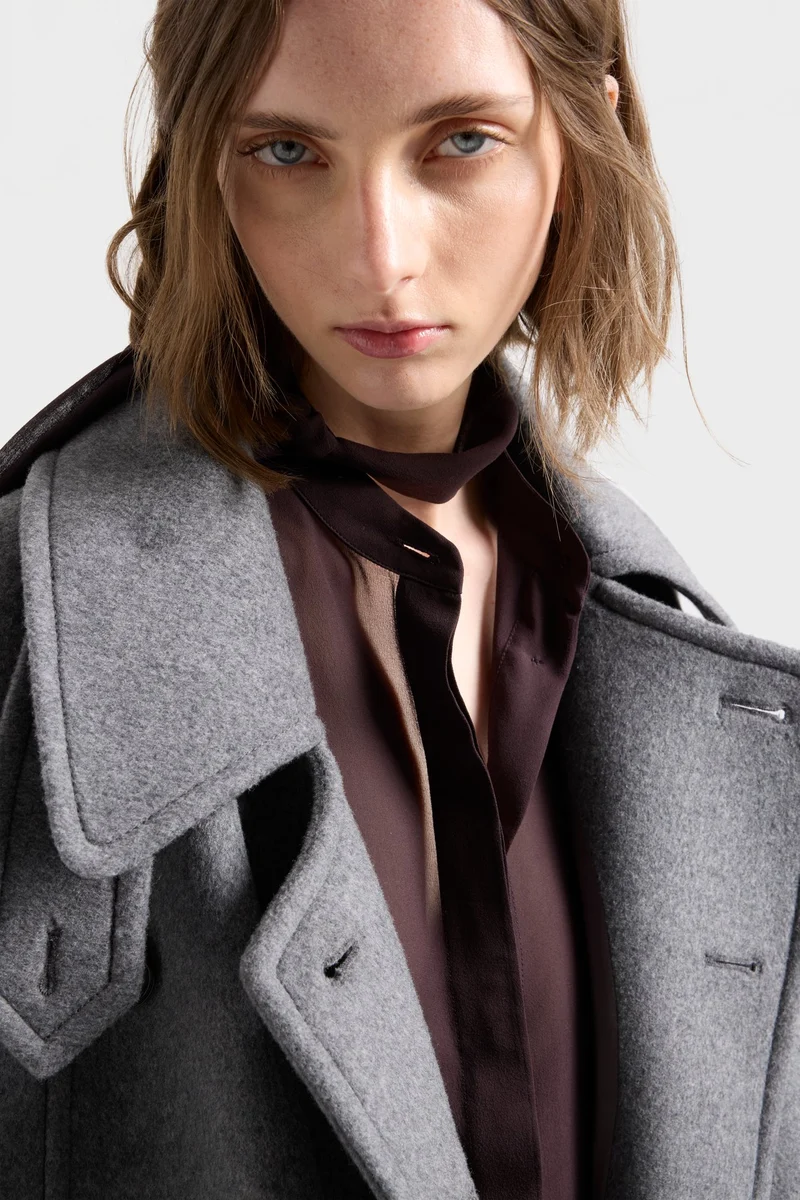 LONG SLEEVE BOW SHIRT in Silk Cherry