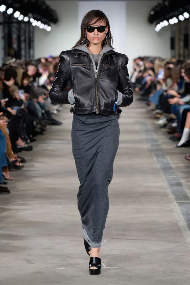 RUCHED ZIP HOODIE in Wool Slate