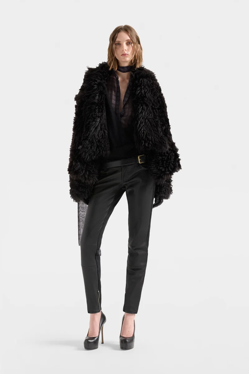 SHEARLING JACKET in Leather Sable