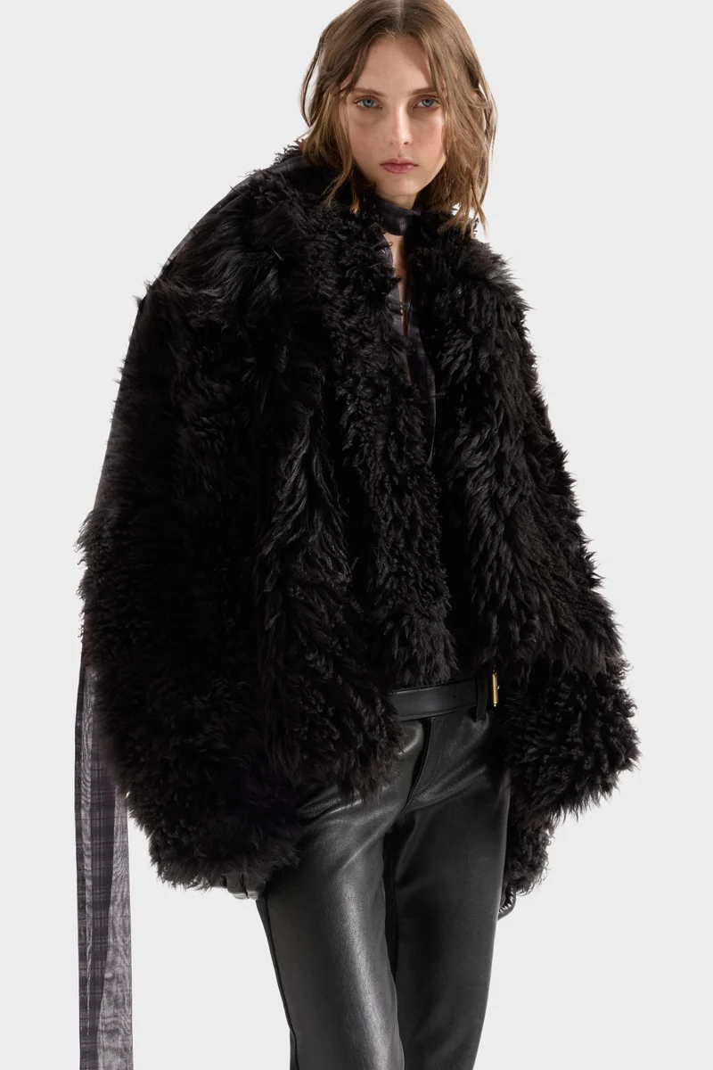SHEARLING JACKET in Leather Sable