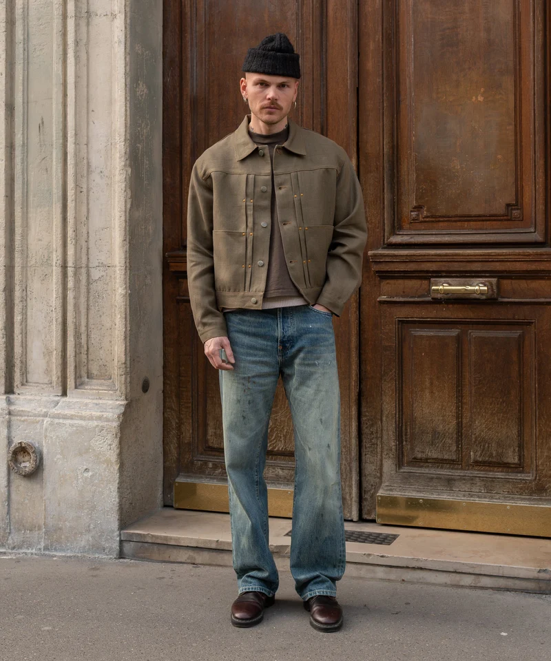 REWORK® DOUBLE PLEATED LINEN JACKET