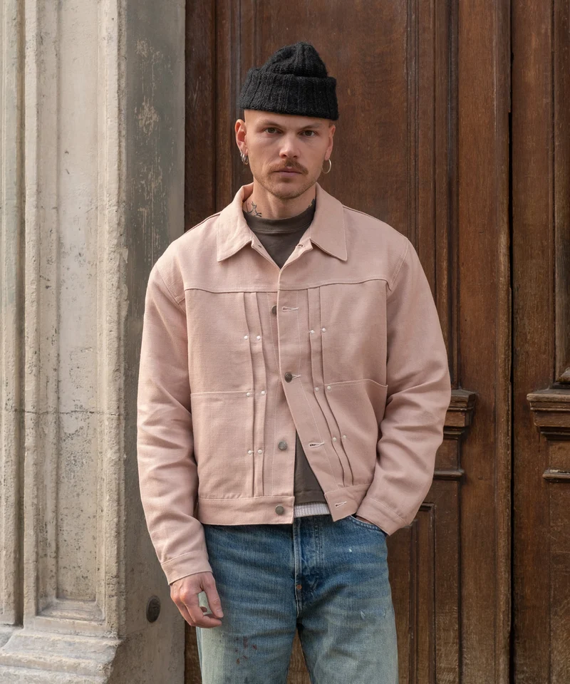 REWORK® DOUBLE PLEATED LINEN JACKET