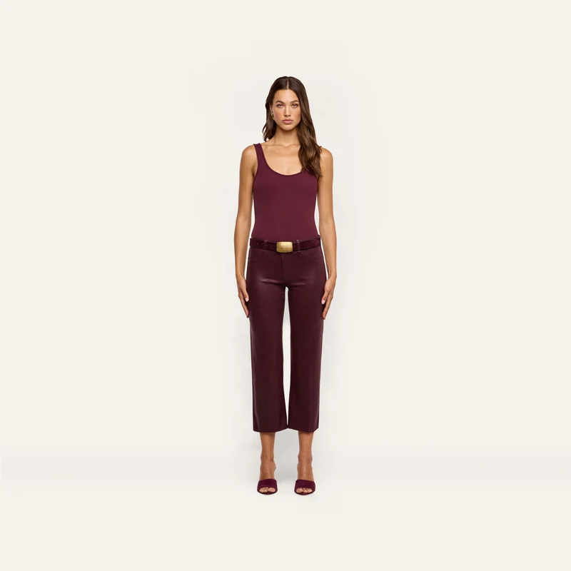 Wanda Coated Cropped Wide-Leg Jean