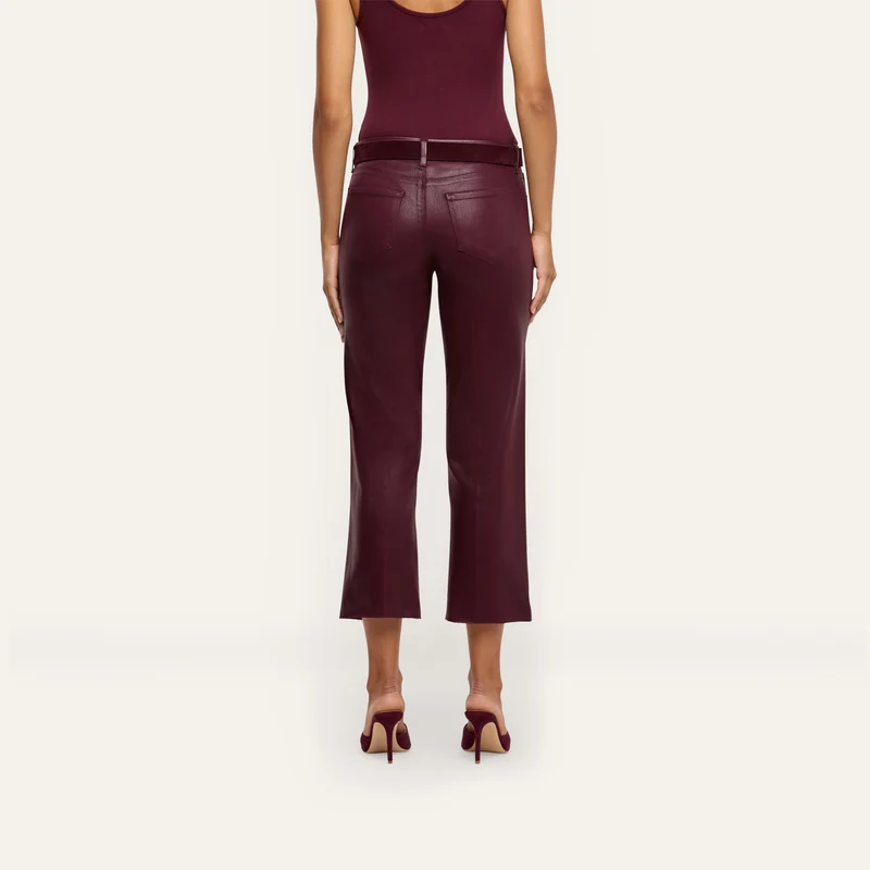 Wanda Coated Cropped Wide-Leg Jean