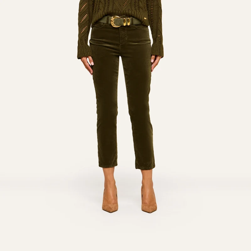 Celestia Velvet Slim-Leg Jean