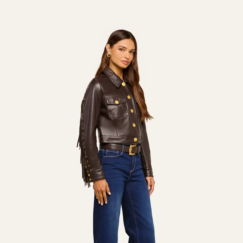 Luci Fringed Leather Jacket