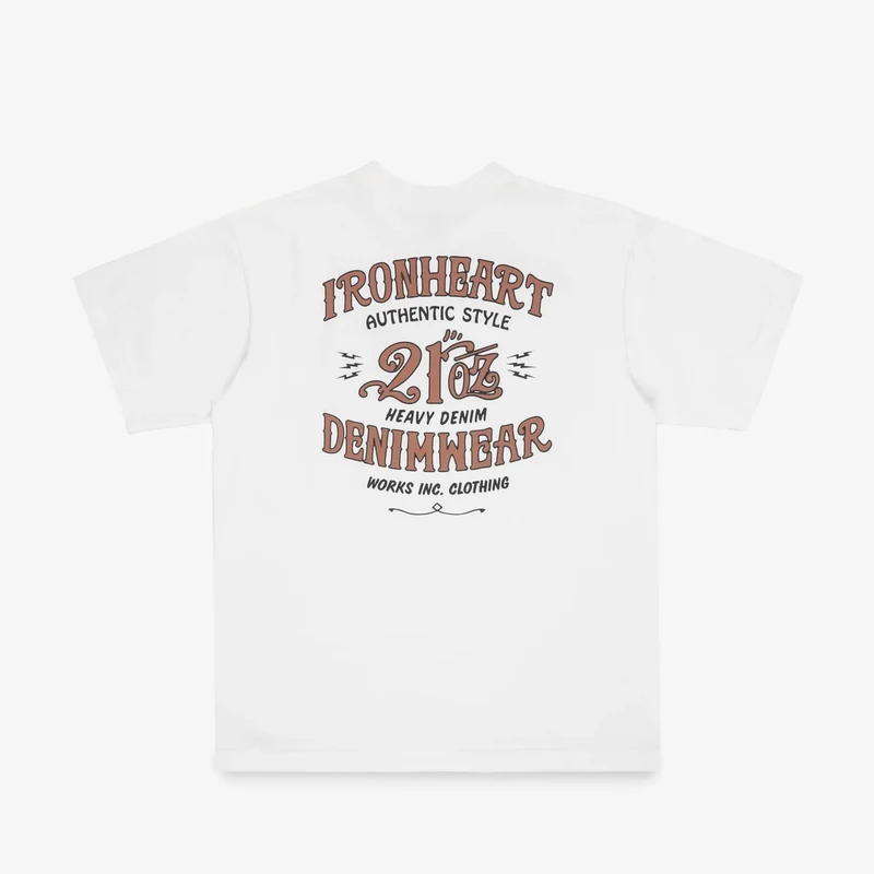 IHT-2603-WHT 7,5 oz. Printed Loopwheel Crew Neck T-Shirt Weiß
