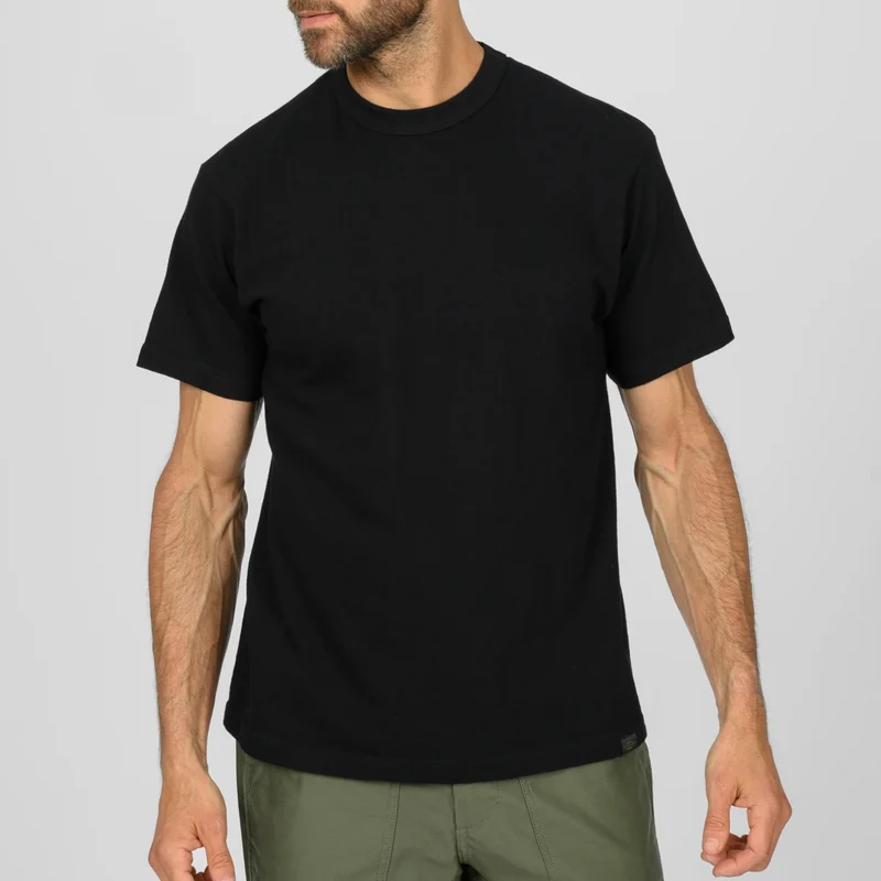 IHT-1610L-BLK 6,5 oz. Loopwheel Crew Neck T-Shirt Schwarz